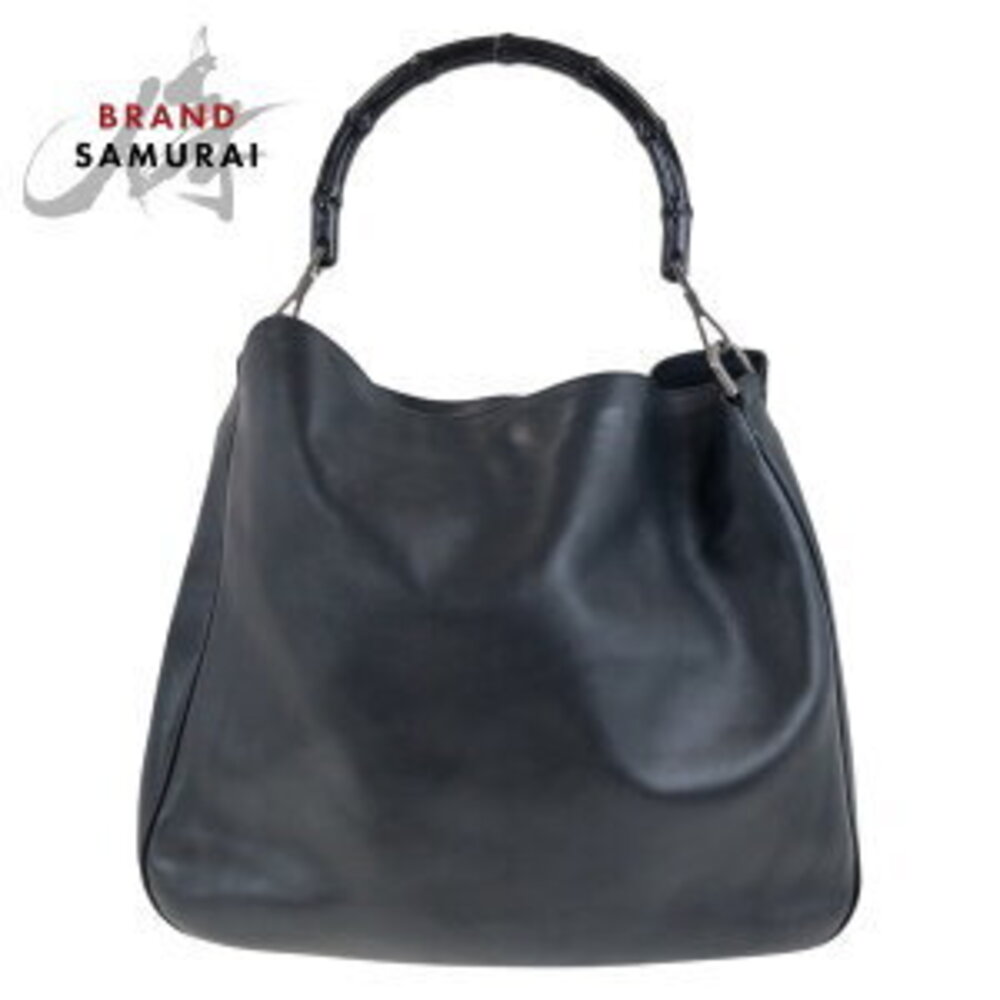 Gucci Bamboo Black Top Handle Bag Shoulder Leather - Picture 2 of 10